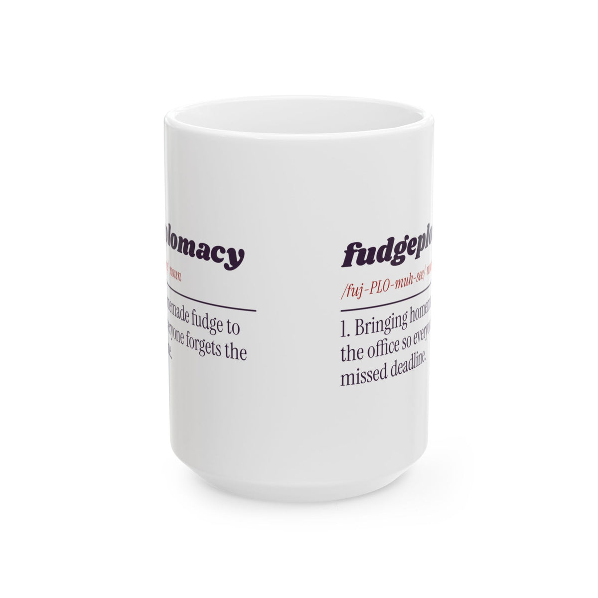Funny Christmas Coffee Mug Fudgeplomacy Definition For Coworkers