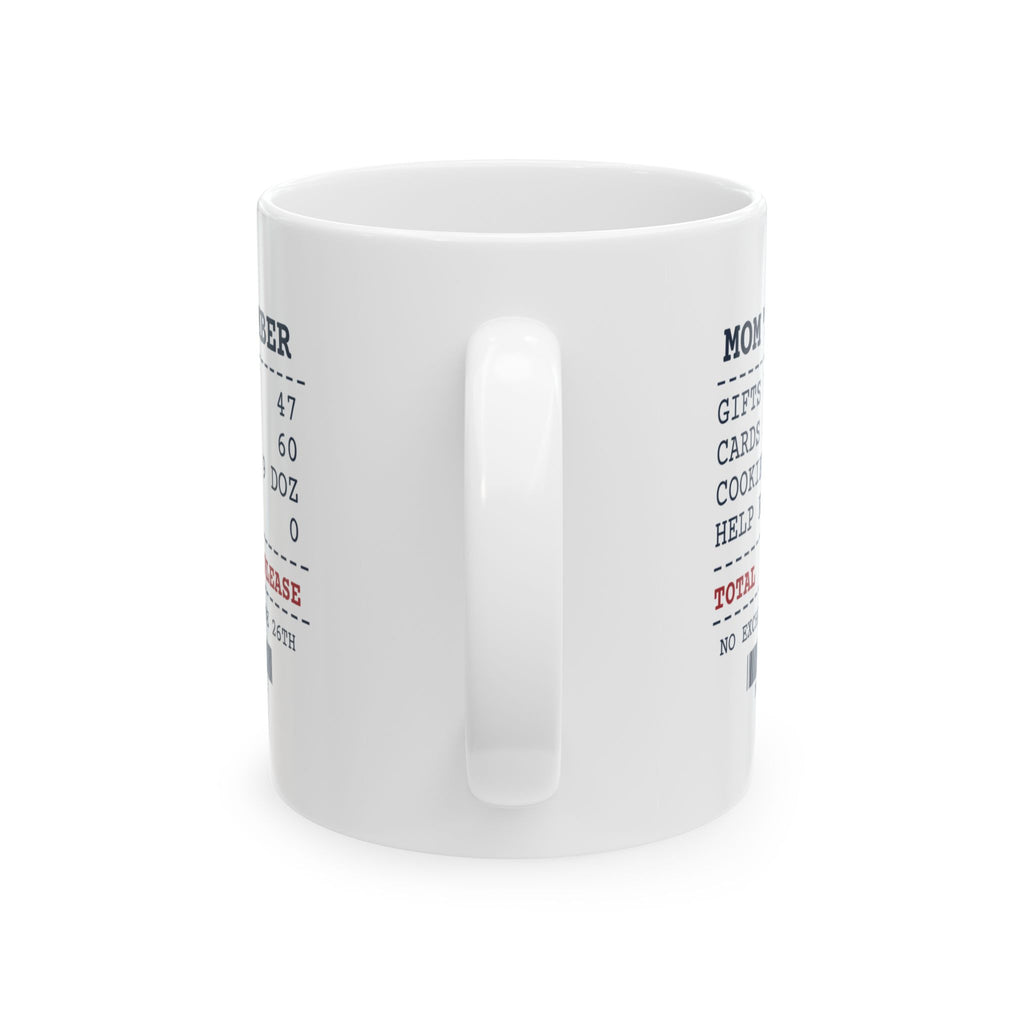 Funny Christmas Coffee Mug Mom's December Receipt For Mom