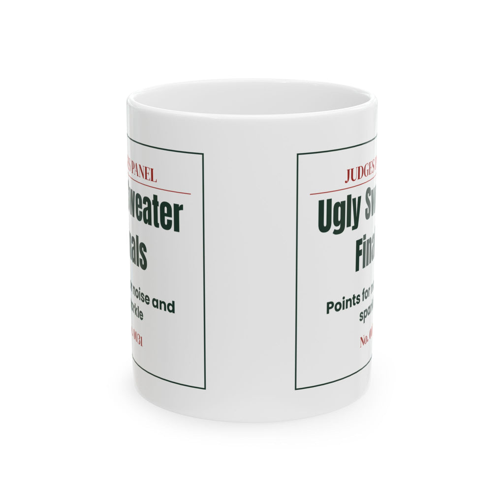 Funny Ugly Sweater Party Coffee Mug Finals Ticket For Contest Judges