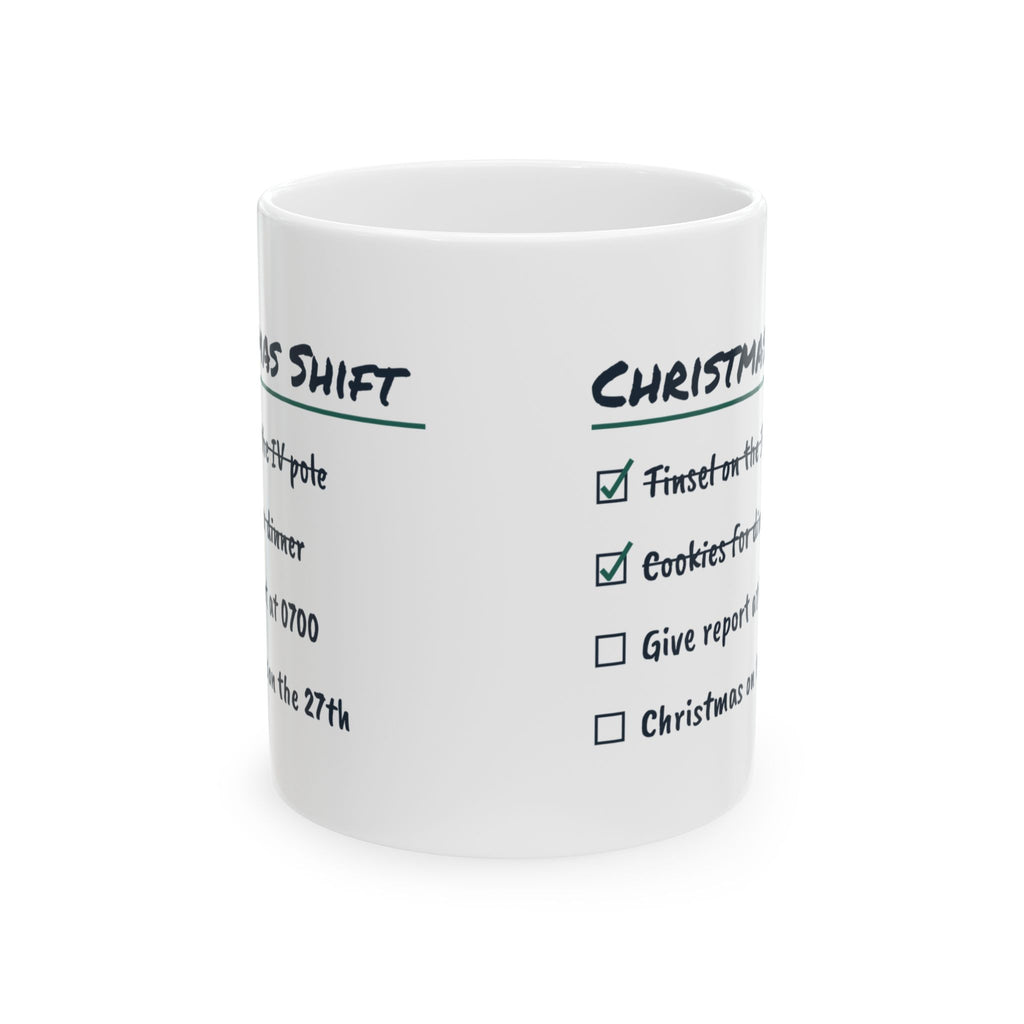 Funny Christmas Nurse Coffee Mug Christmas Shift Checklist