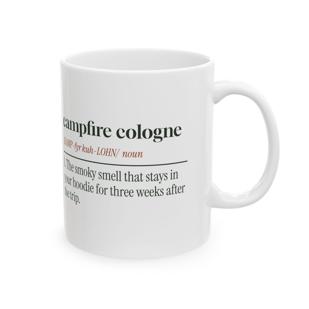 Funny Camping Coffee Mug Campfire Cologne Dictionary Definition