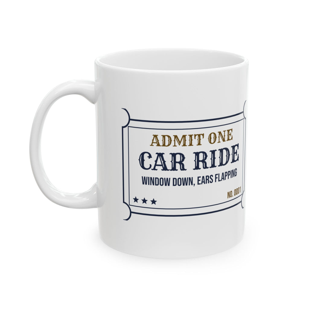 Funny Dog Dad Coffee Mug Car Ride Window Down Ears Flapping Ticket