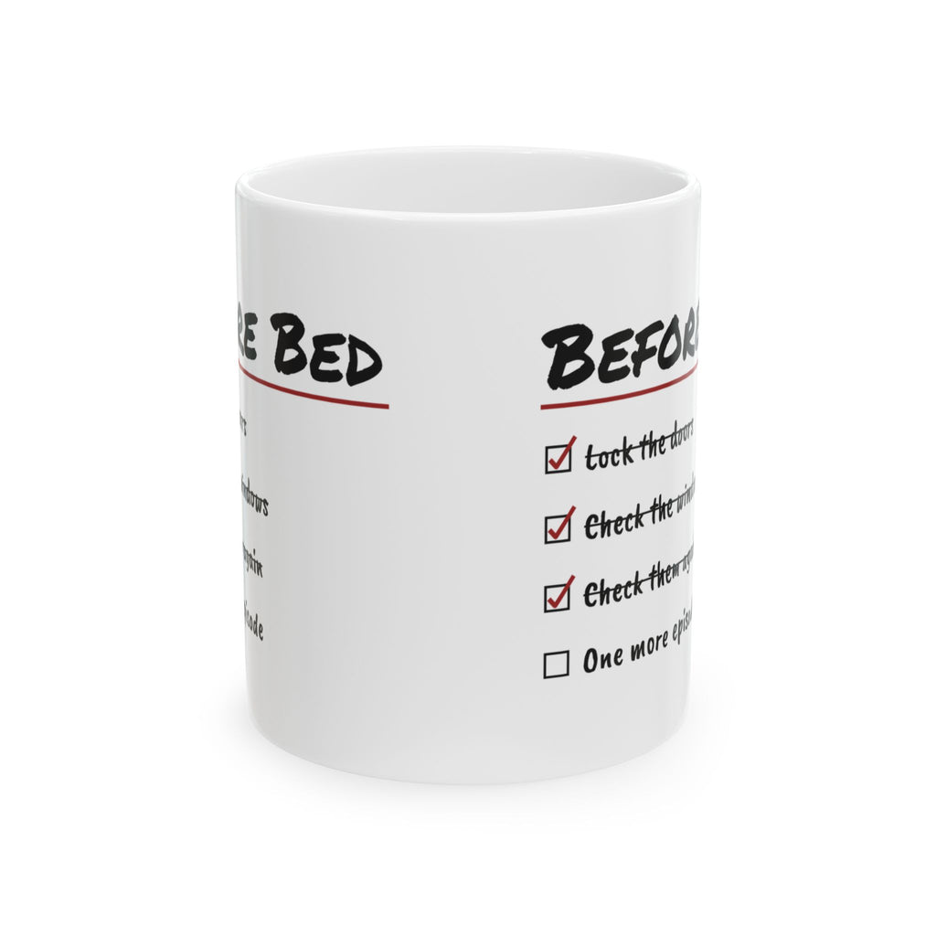 Funny True Crime Coffee Mug Before Bed One More Episode Checklist