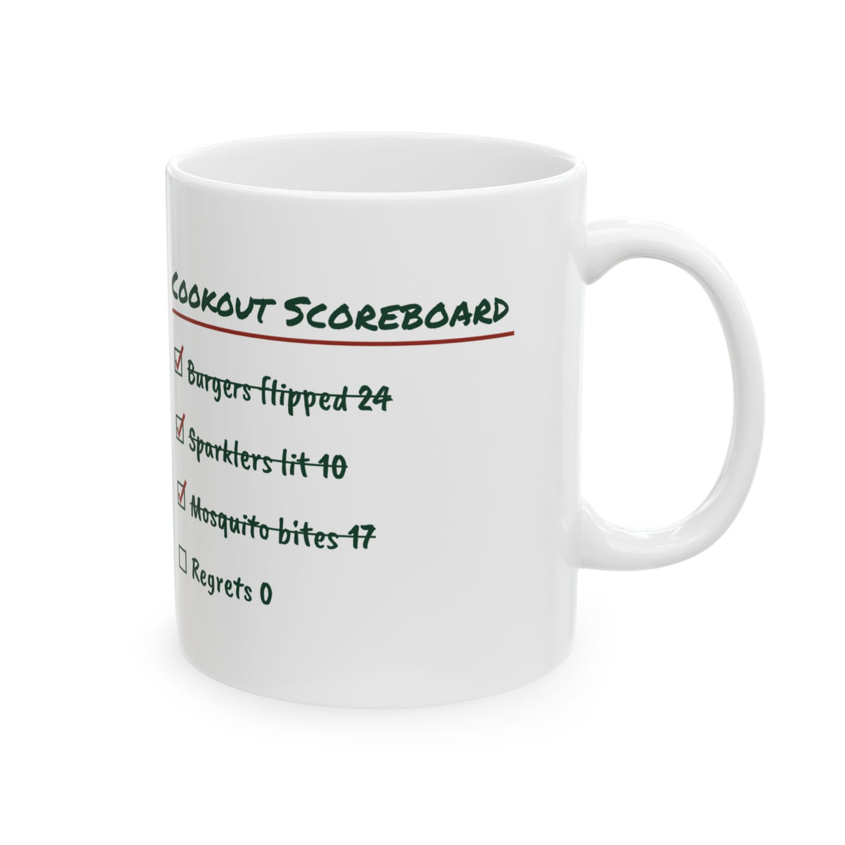 Funny Cookout Scoreboard Coffee Mug Checklist For BBQ Lovers