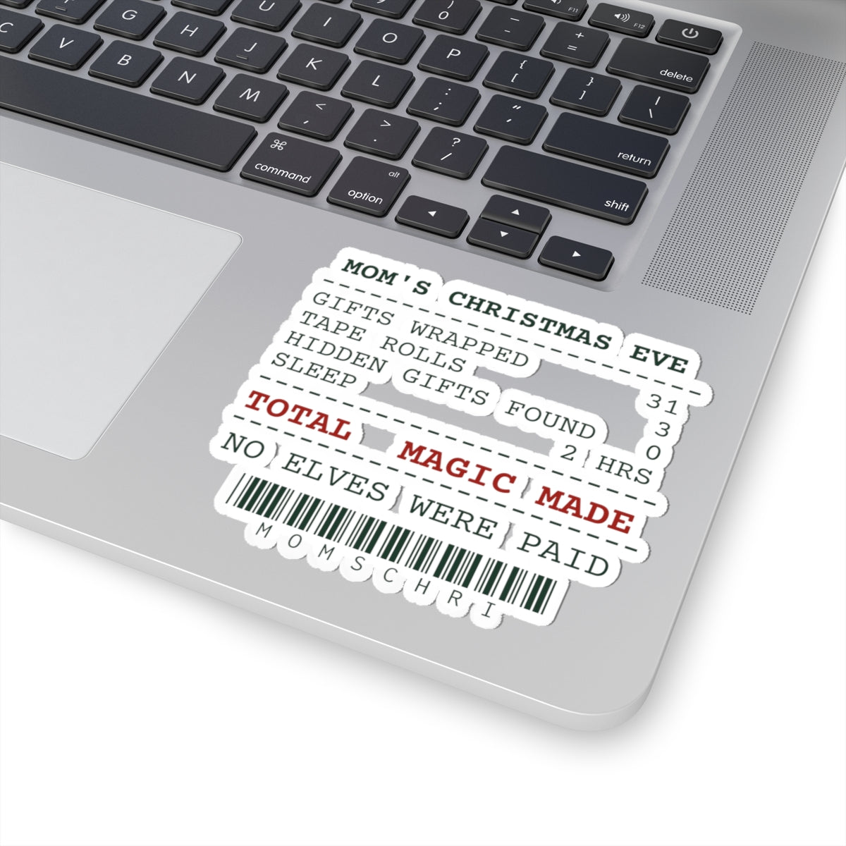 Funny Mom Christmas Sticker Mom's Christmas Eve Receipt