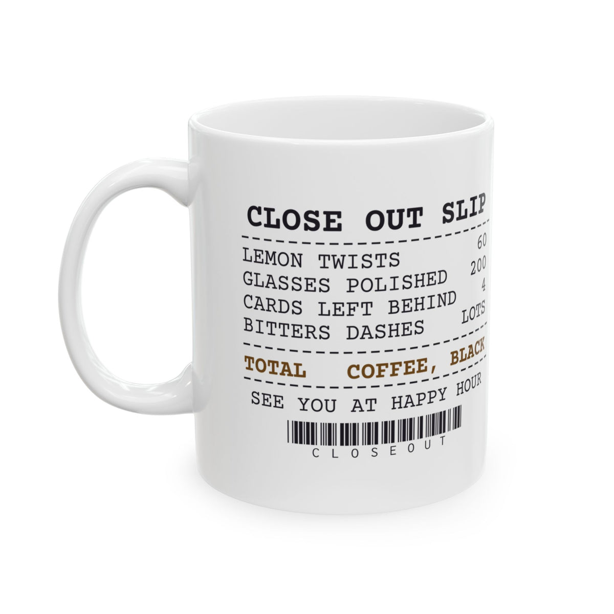 Funny Bartender Mug Glasses Polished 200 Coffee Black Bar Receipt