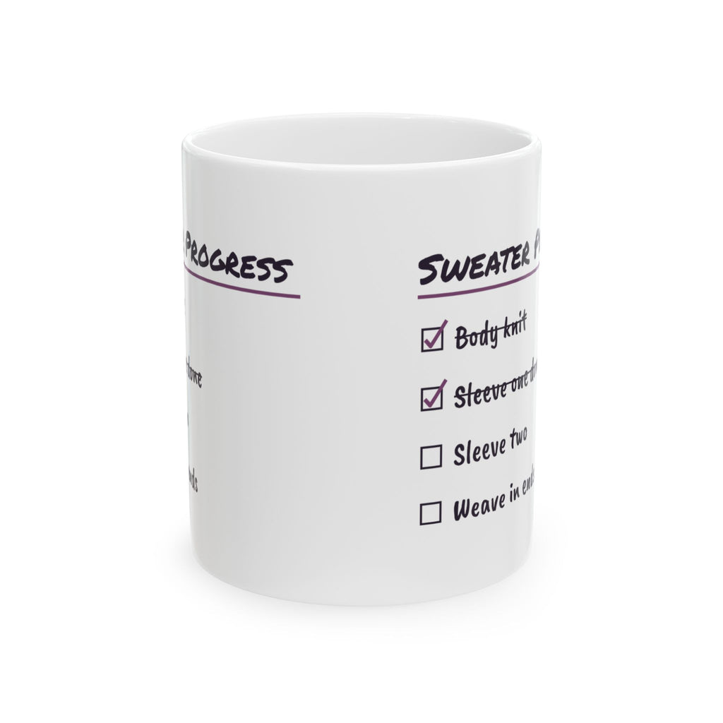 Funny Knitting Mug Second Sleeve Starting Any Year Now Checklist