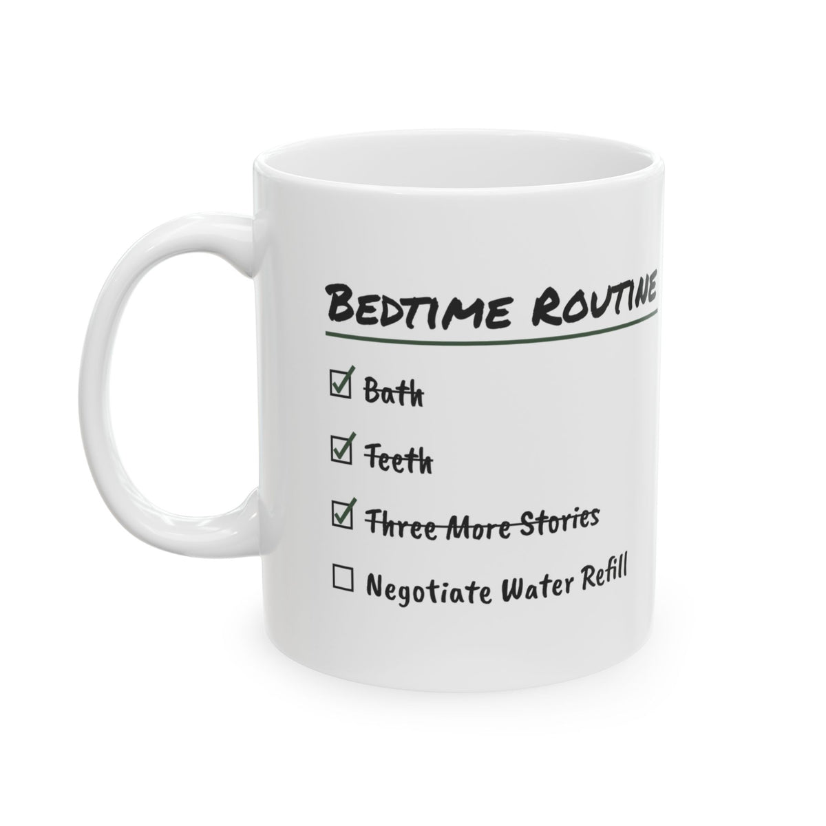 Funny Mom Checklist Coffee Mug Bedtime Negotiation For Wife
