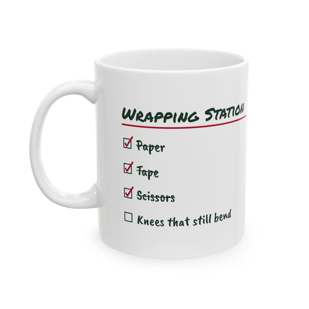 Funny Gift Wrapping Christmas Coffee Mug Wrapping Station Checklist