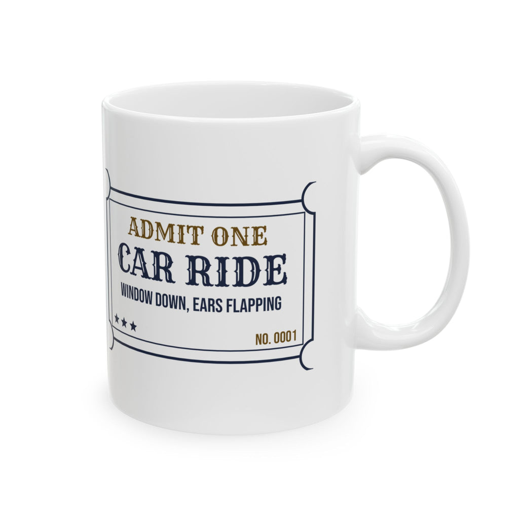 Funny Dog Dad Coffee Mug Car Ride Window Down Ears Flapping Ticket