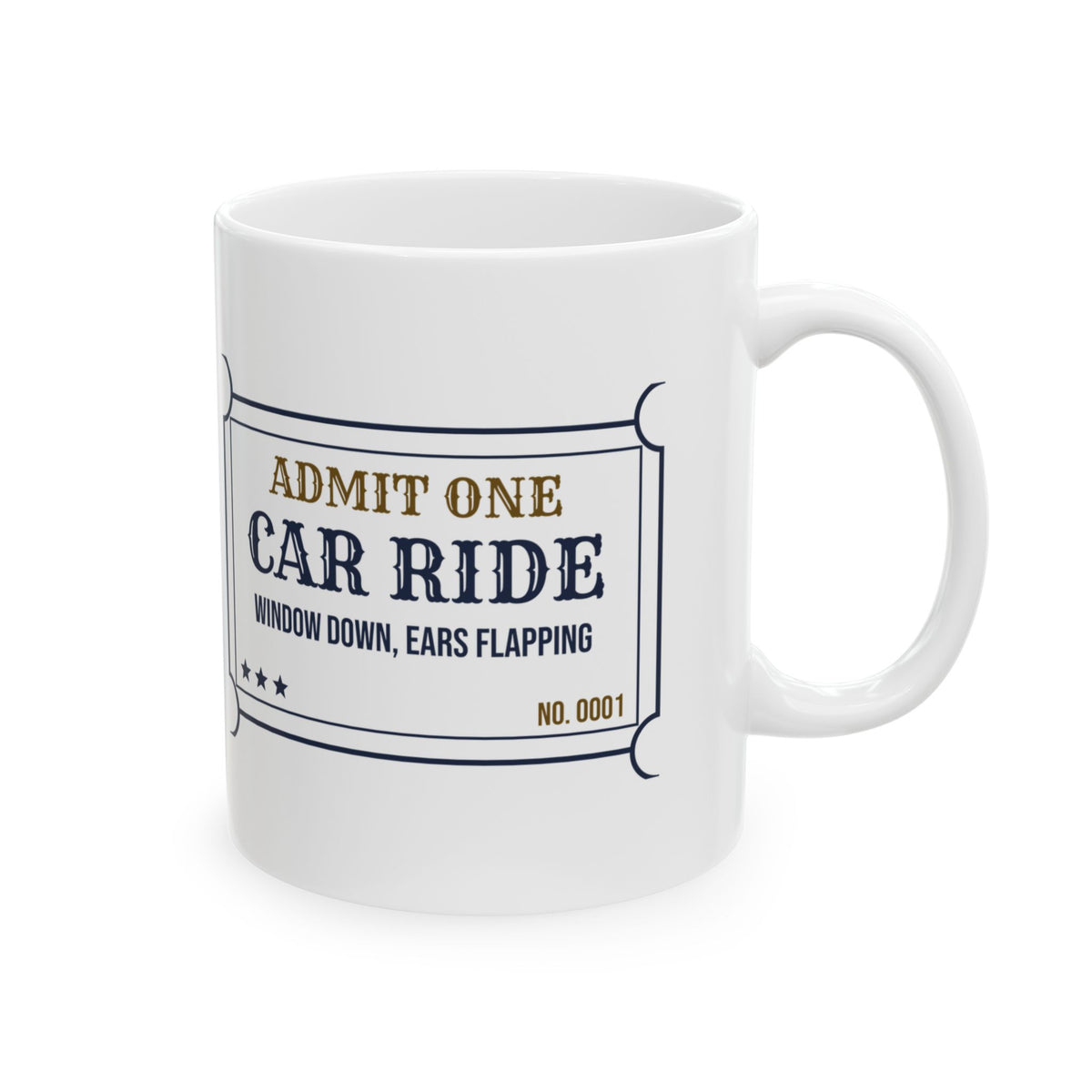 Funny Dog Dad Coffee Mug Car Ride Window Down Ears Flapping Ticket