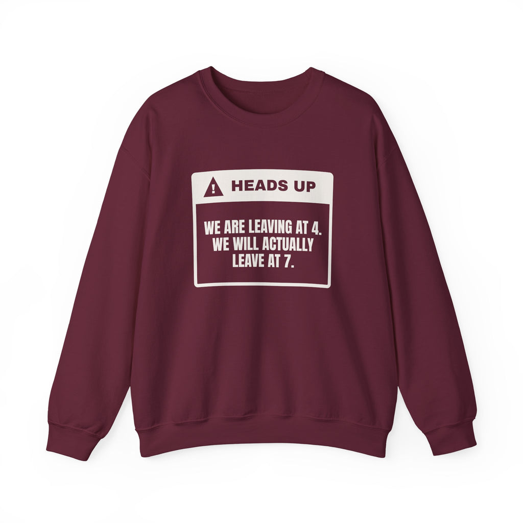 Funny Christmas In-Laws Sweatshirt Leaving At 4 Actually Leaving At 7