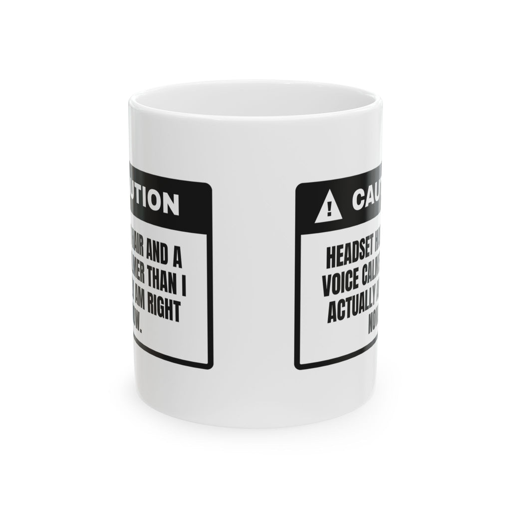 Funny Police Dispatcher Mug Headset Hair