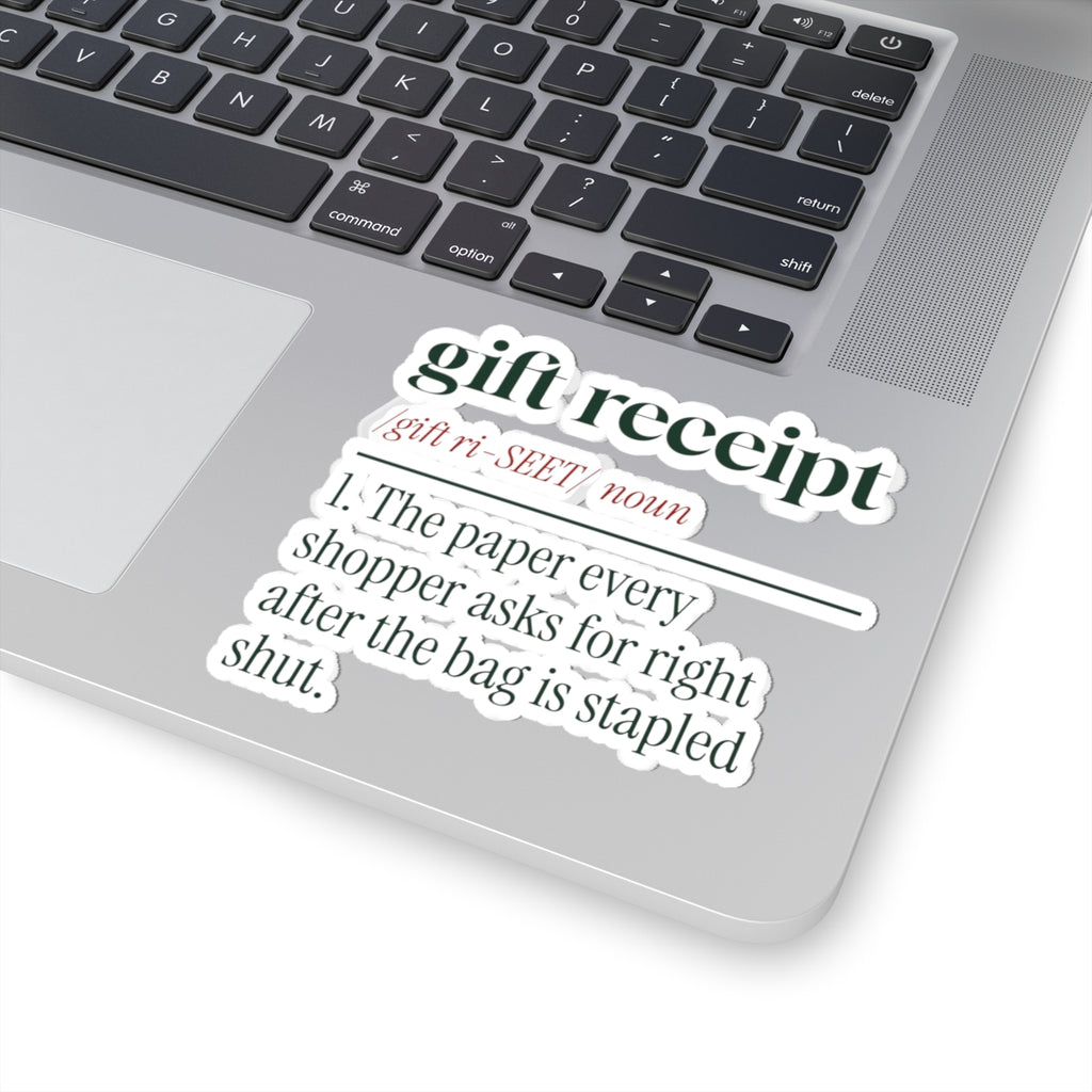 Funny Retail Christmas Sticker Gift Receipt Definition For Cashiers