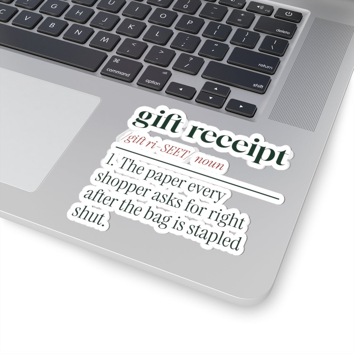 Funny Retail Christmas Sticker Gift Receipt Definition For Cashiers