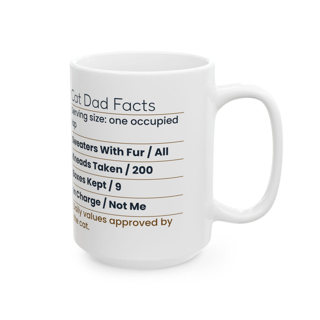 Funny Cat Dad Coffee Mug Cat Dad Facts Label For Cat Lovers