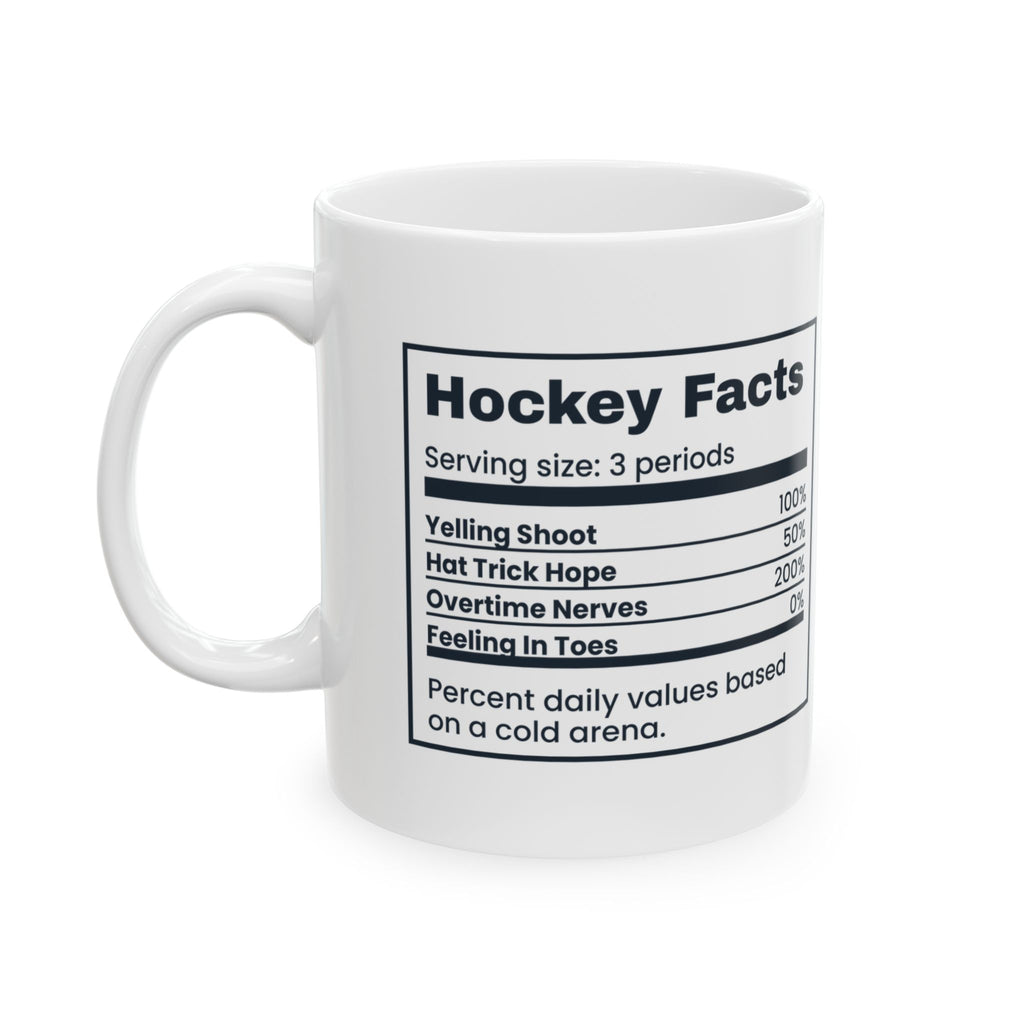 Funny Hockey Coffee Mug Hockey Facts Nutrition Label For Fans