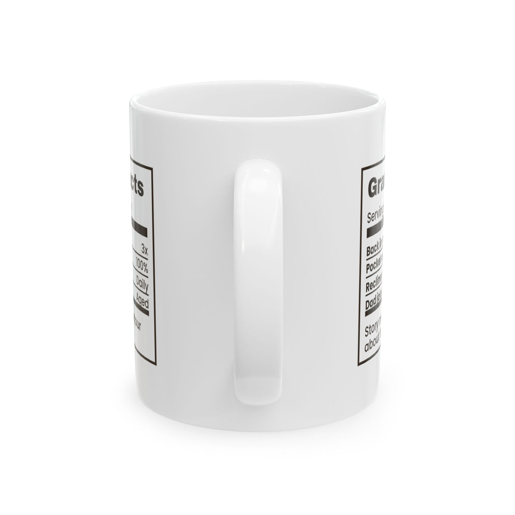 Grandpa Facts Coffee Mug Serving Size One Long Story Label