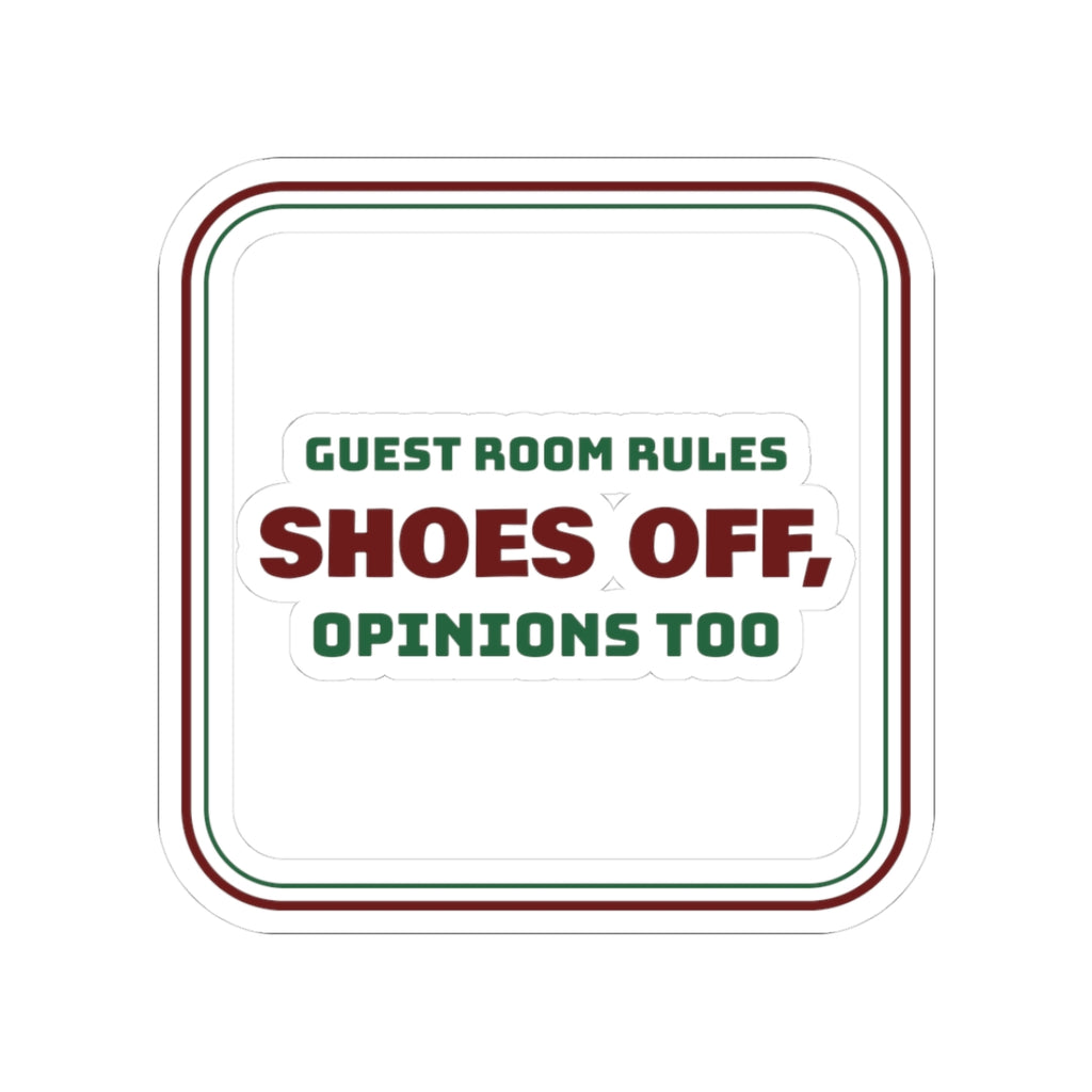 Funny Christmas In-Laws Sticker Shoes Off Opinions Too