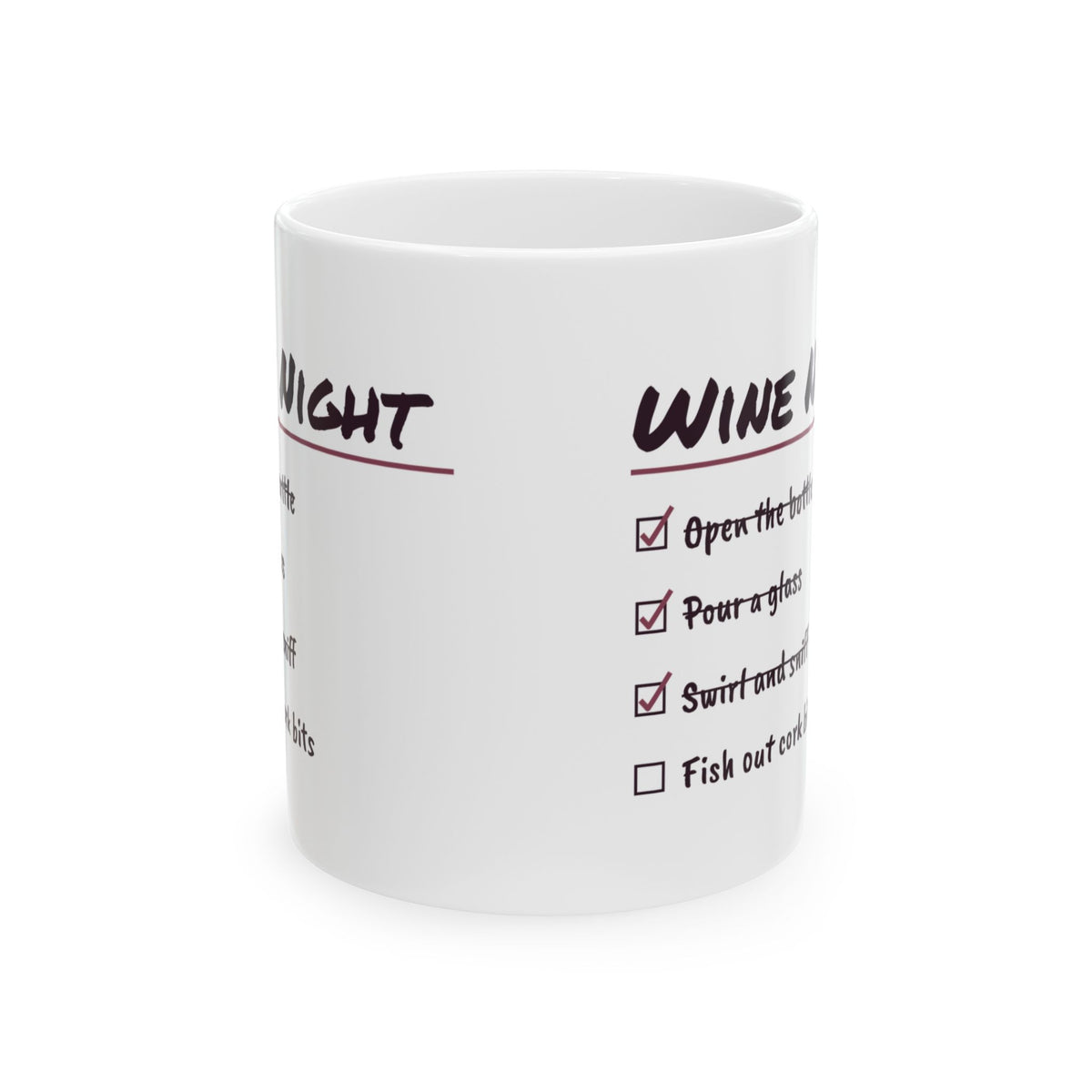 Funny Wine Lover Mug Fish Out The Cork Bits Wine Checklist