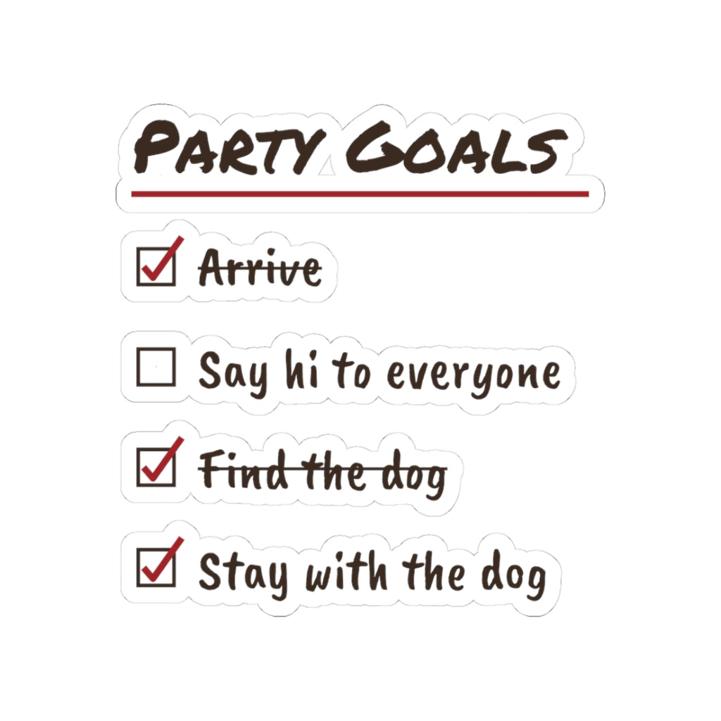 Funny Christmas Introvert Sticker Find The Dog Party Checklist
