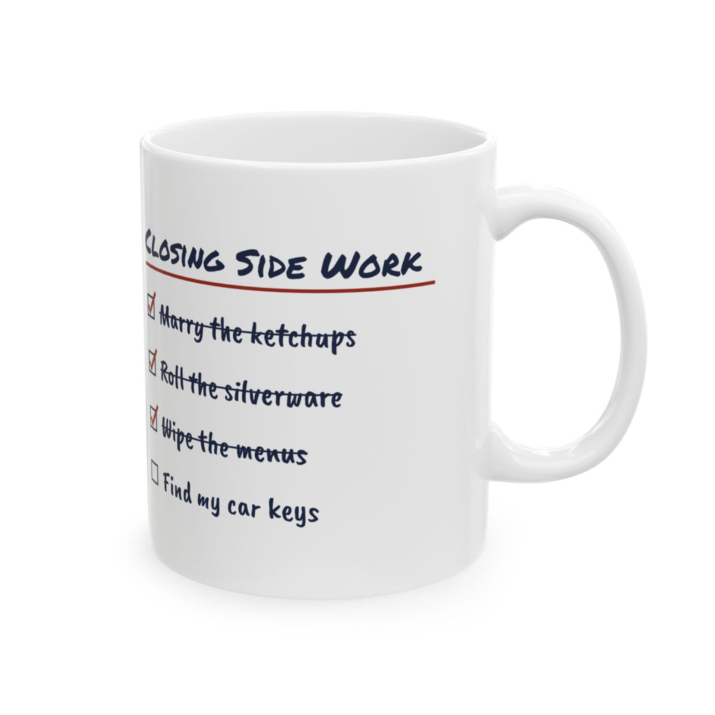 Funny Server Coffee Mug Closing Side Work Checklist For Waitresses