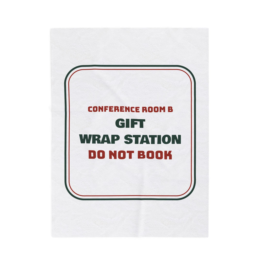 Funny Christmas Coworker Throw Blanket Gift Wrap Station Do Not Book Room B