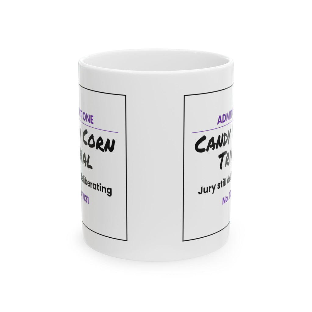 Funny Halloween Coffee Mug Candy Corn Trial Ticket For Haters