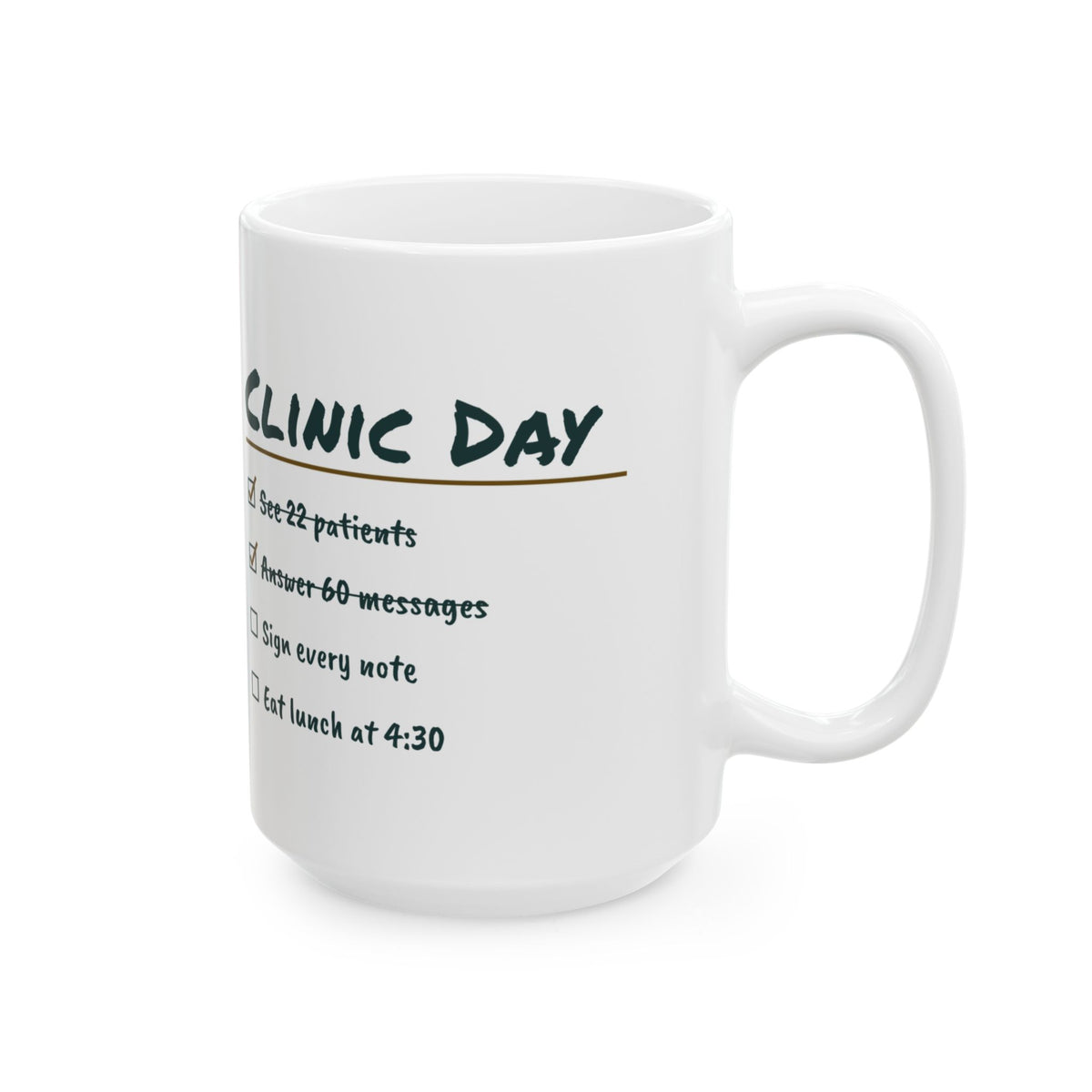Funny Nurse Practitioner Coffee Mug Clinic Day Checklist For NPs