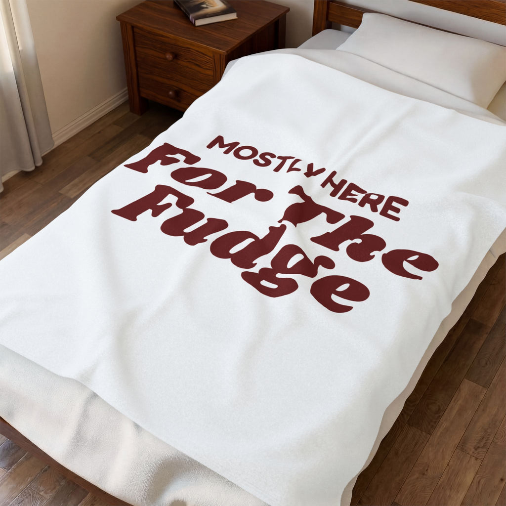 Funny Christmas Introvert Throw Blanket Mostly Here For The Fudge