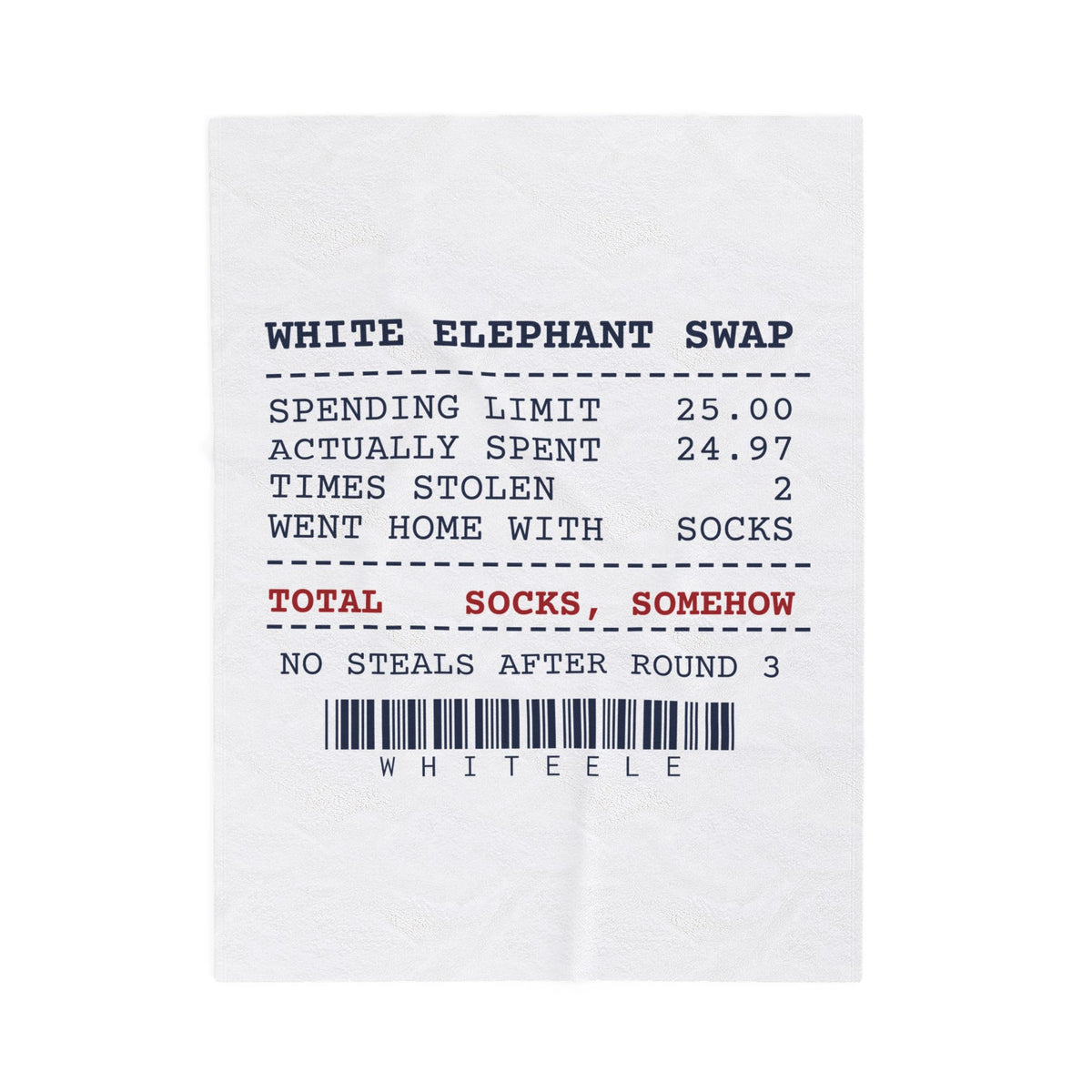 Funny White Elephant Throw Blanket Spent 24.97 Went Home With Socks