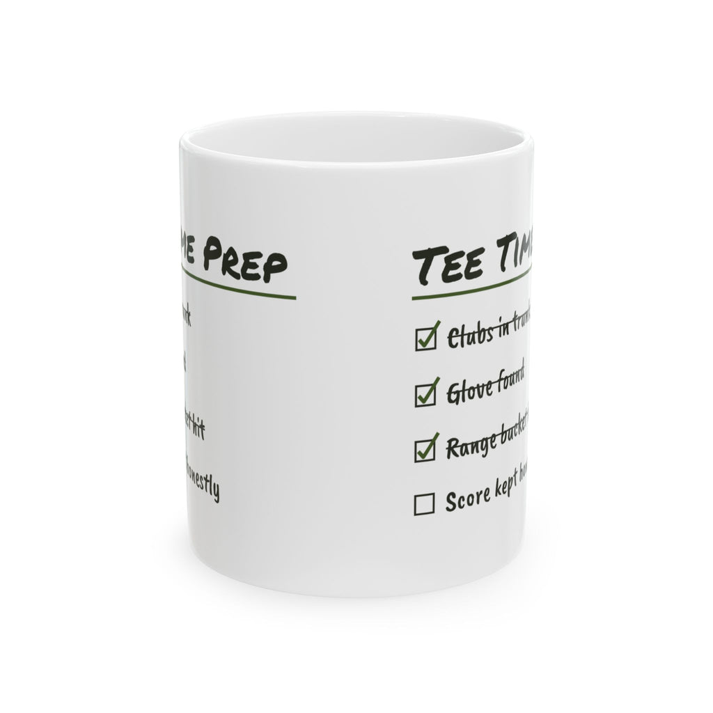 Golf Coffee Mug Tee Time Prep Checklist Score Kept Mostly Honestly