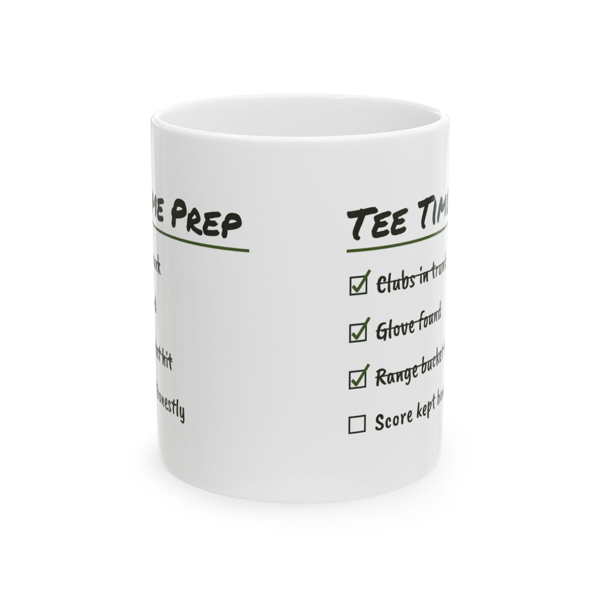 Golf Coffee Mug Tee Time Prep Checklist Score Kept Mostly Honestly