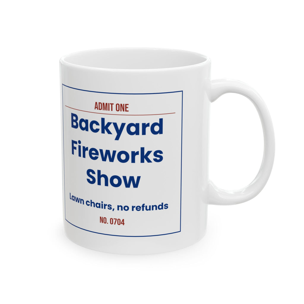 Funny Fourth Of July Ticket Coffee Mug Fireworks Show For Host
