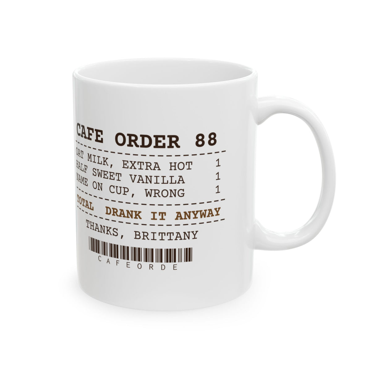 Funny Coffee Lover Mug Name Spelled Wrong Cafe Receipt