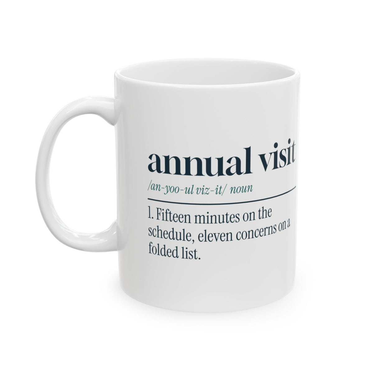 Funny Nurse Practitioner Coffee Mug Annual Visit Definition For NPs