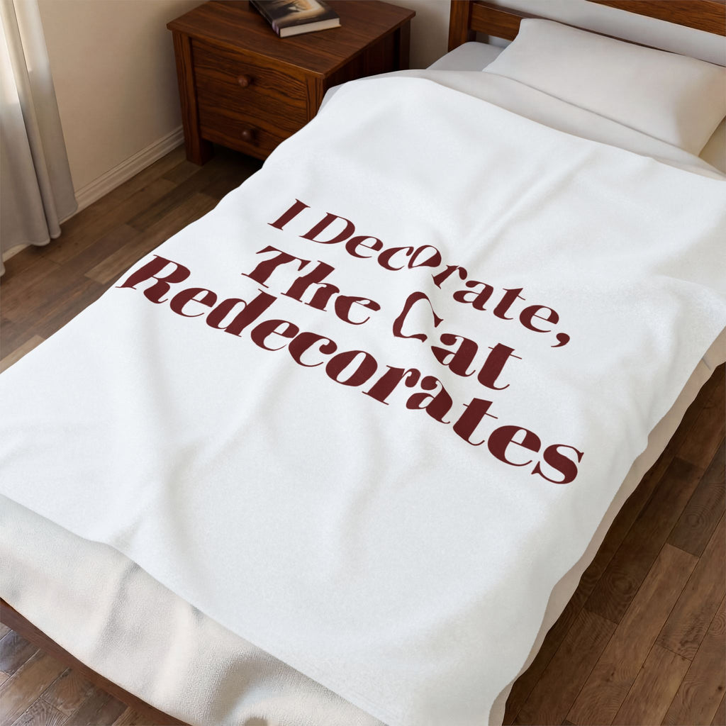 Funny Christmas Cat Throw Blanket I Decorate The Cat Redecorates