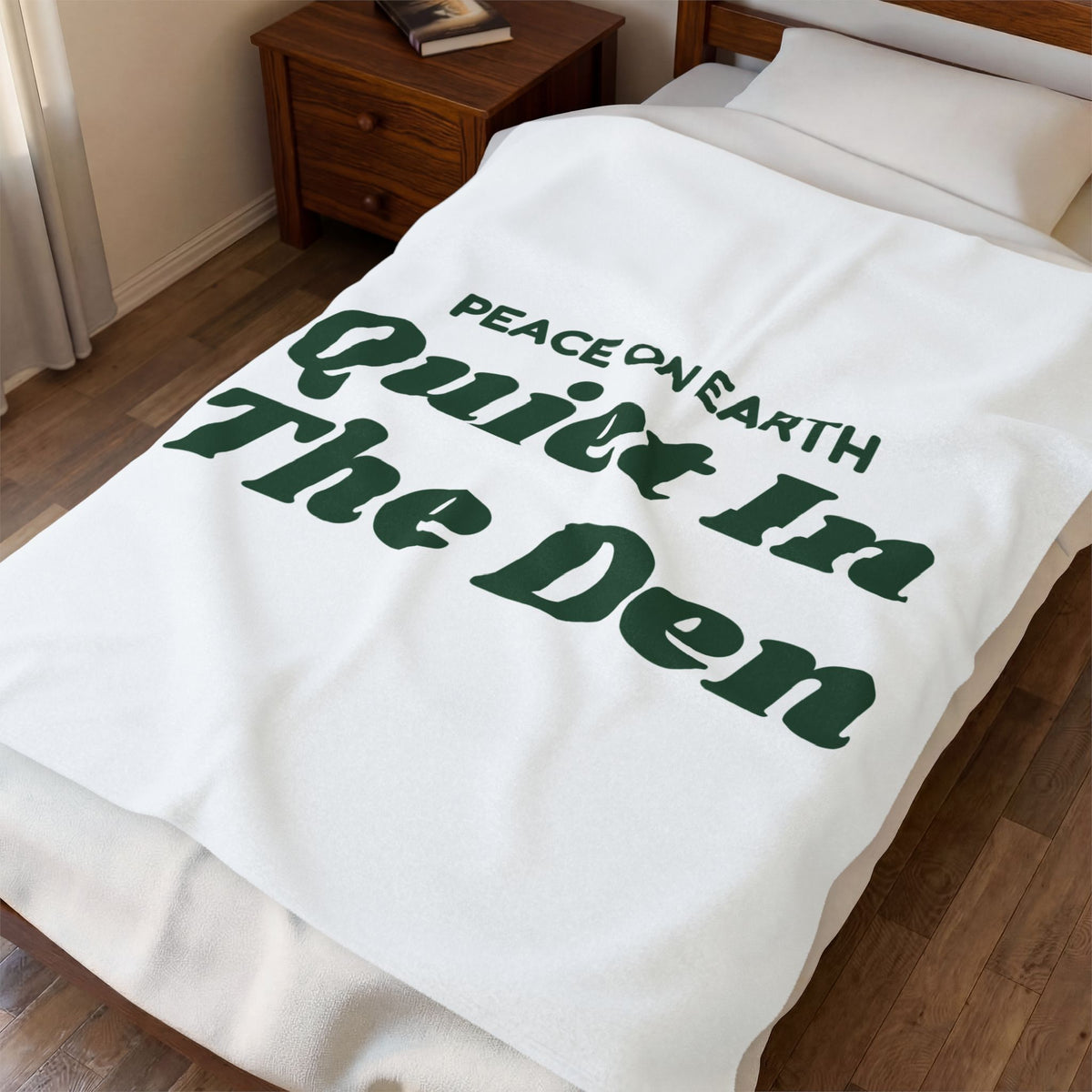 Funny Christmas Throw Blanket Peace On Earth Quiet In The Den Introvert