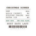 Funny Christmas Hosting Sticker Host Eats Last Dinner Receipt