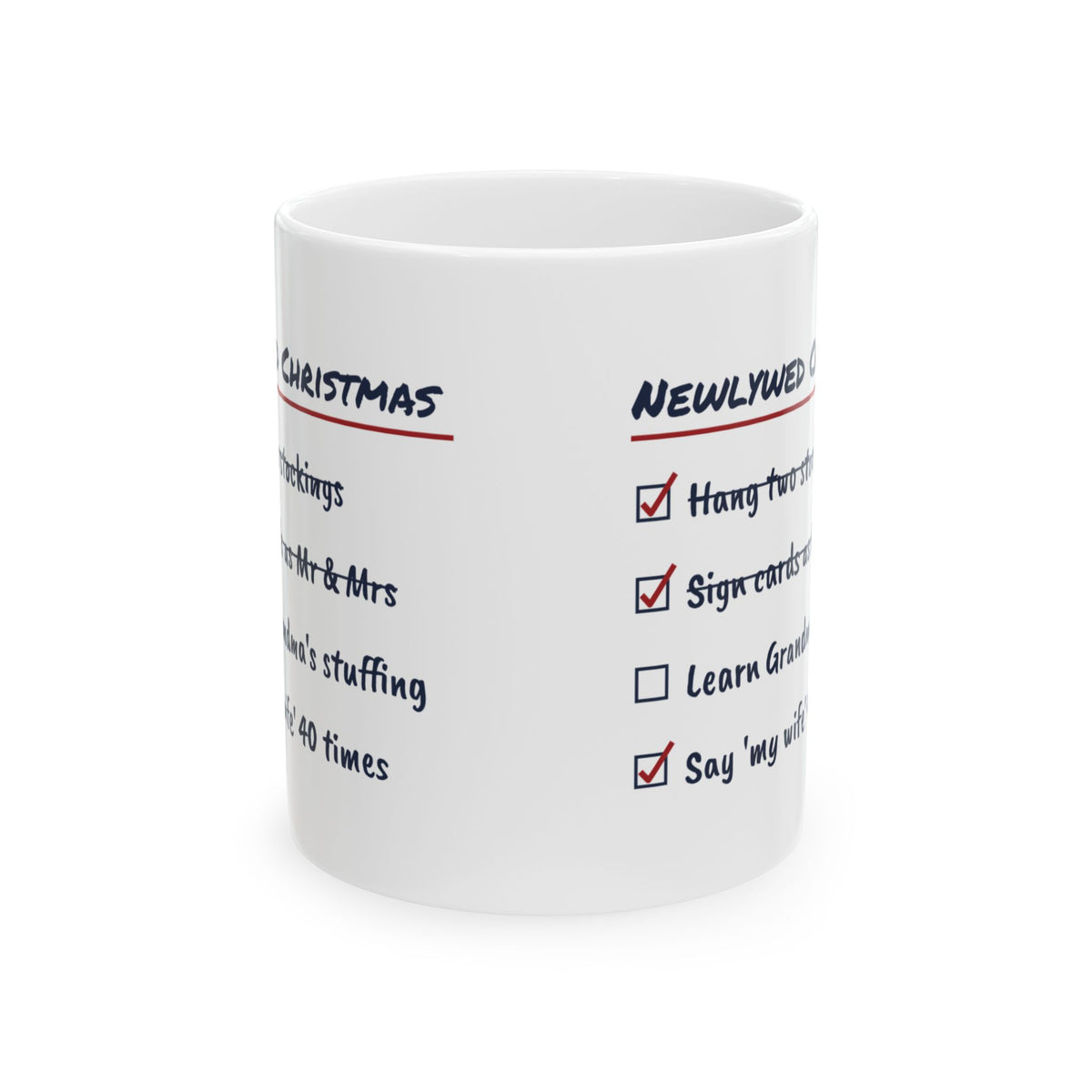 Funny Christmas Coffee Mug Newlywed Christmas Checklist For New Husbands