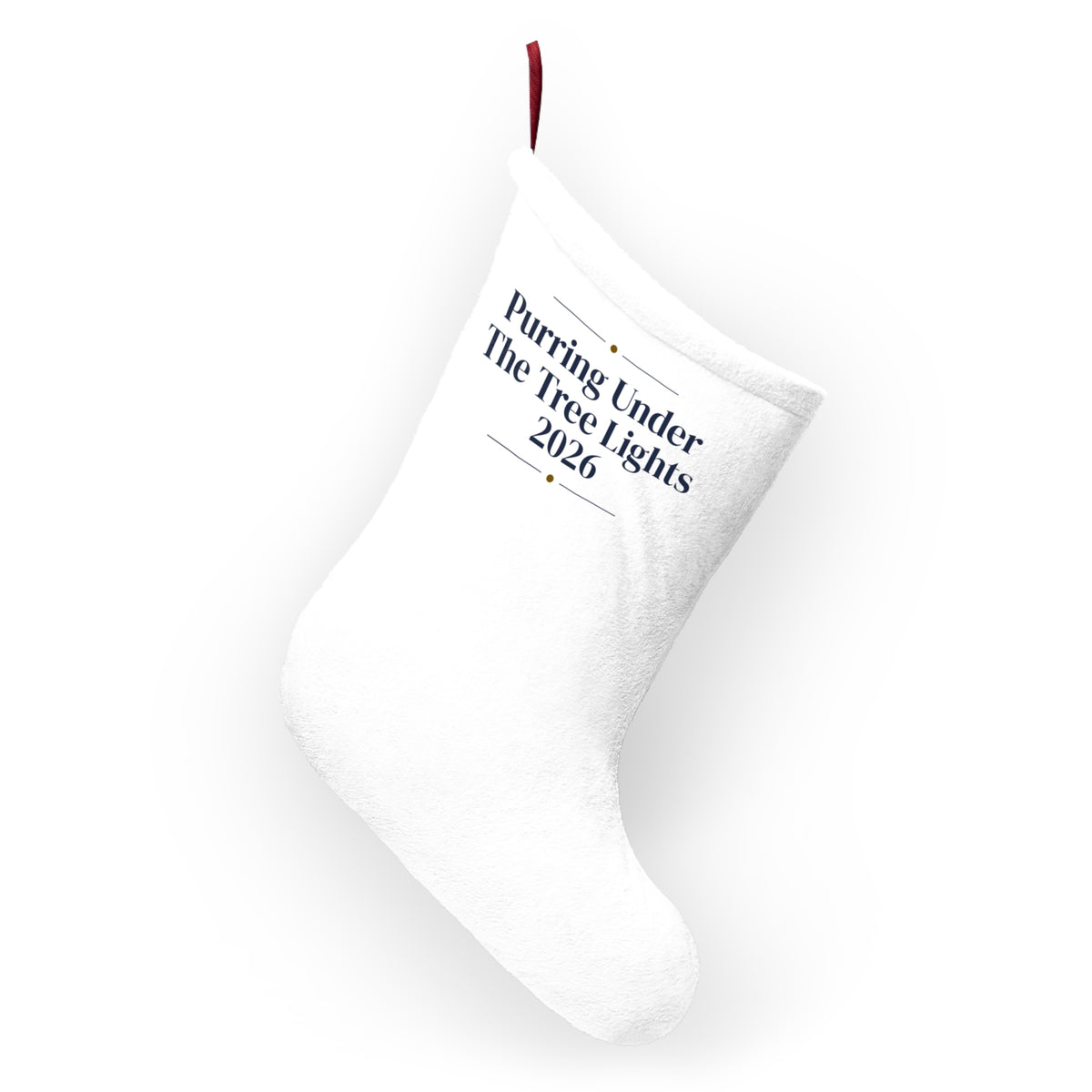 Christmas Stocking Purring Under The Tree Lights 2026 For Cat