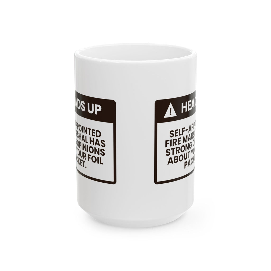 Funny BBQ Coffee Mug Self-Appointed Fire Marshal For Grill Dad