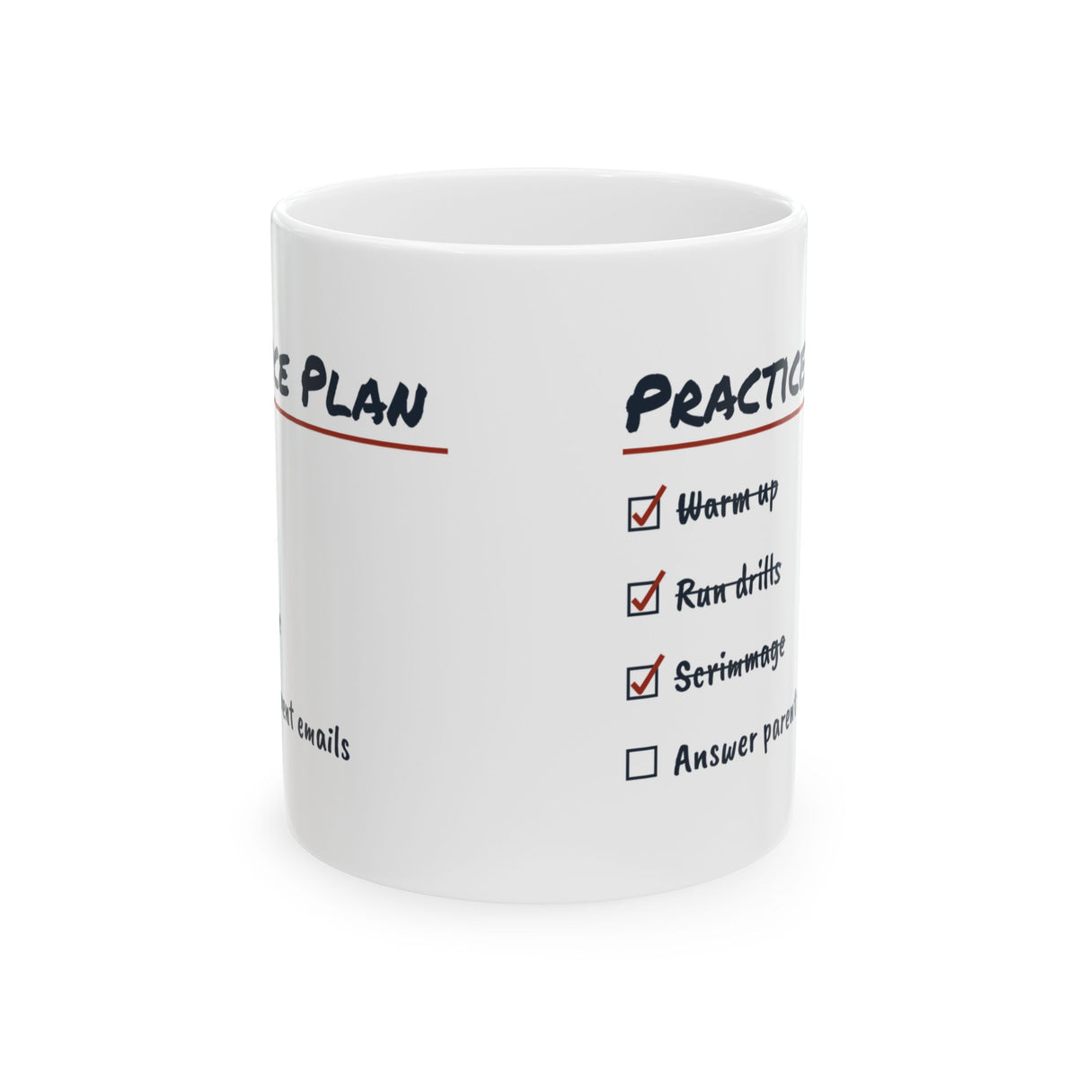 Funny Sports Coach Coffee Mug Practice Plan Answer Parent Emails