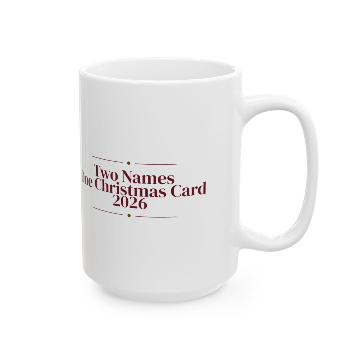 Christmas Coffee Mug Two Names One Christmas Card 2026 Newlyweds