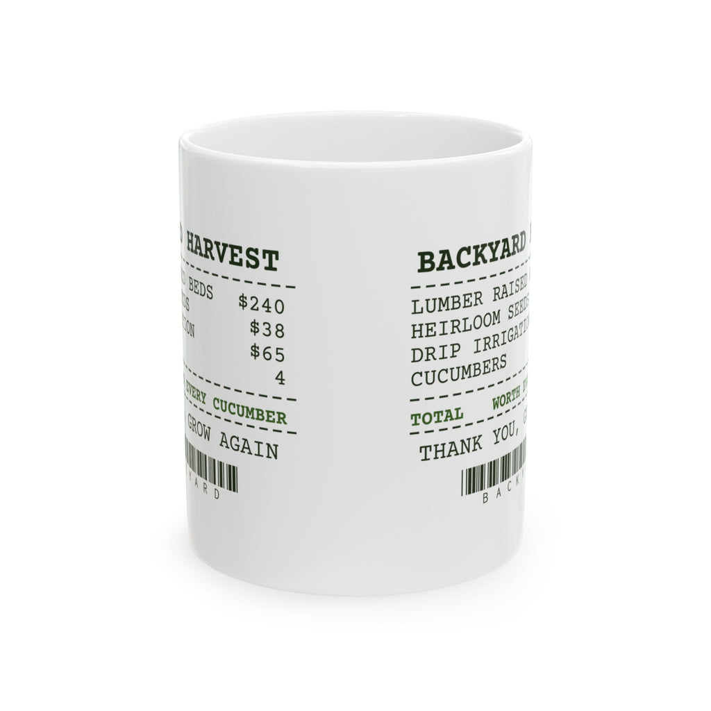 Funny Vegetable Garden Coffee Mug Cucumber Harvest Receipt