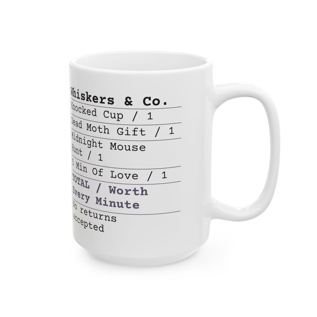 Funny Cat Coffee Mug Love Receipt Worth Every Minute For Cat Lovers