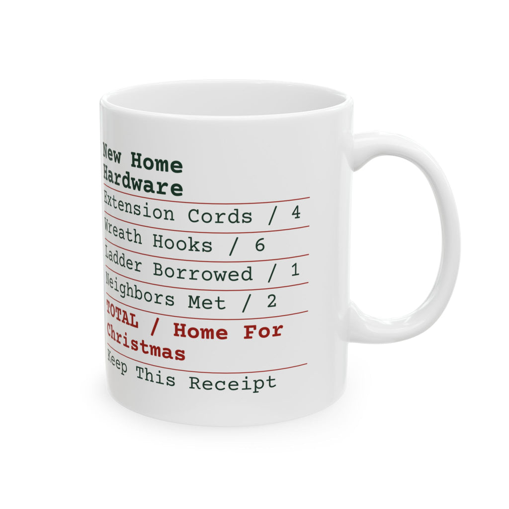 Funny New Home Christmas Coffee Mug Hardware Receipt For Homeowners