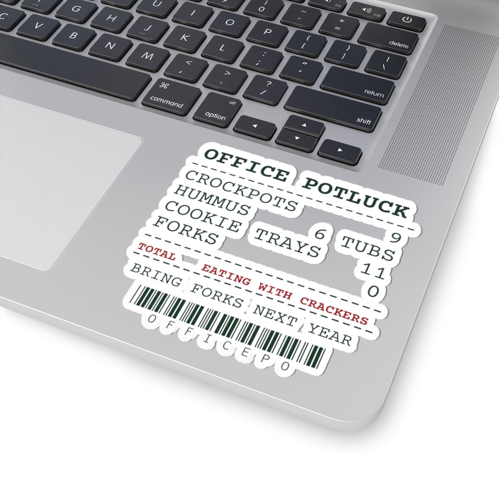 Funny Christmas Sticker Office Potluck Forks 0 Receipt For Coworkers