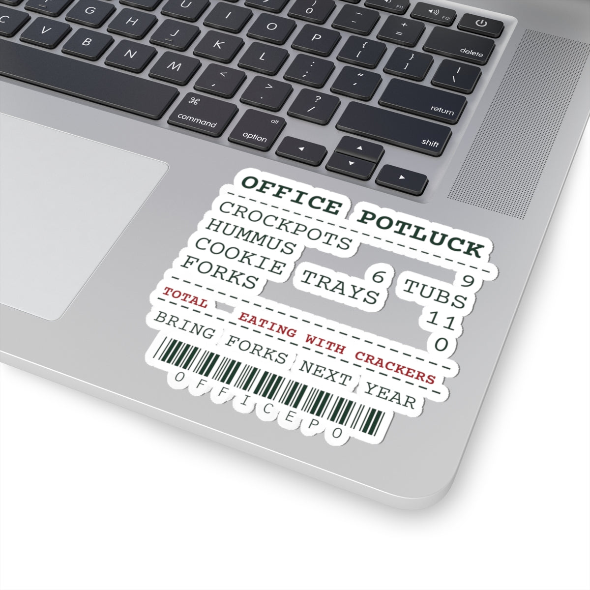 Funny Christmas Sticker Office Potluck Forks 0 Receipt For Coworkers