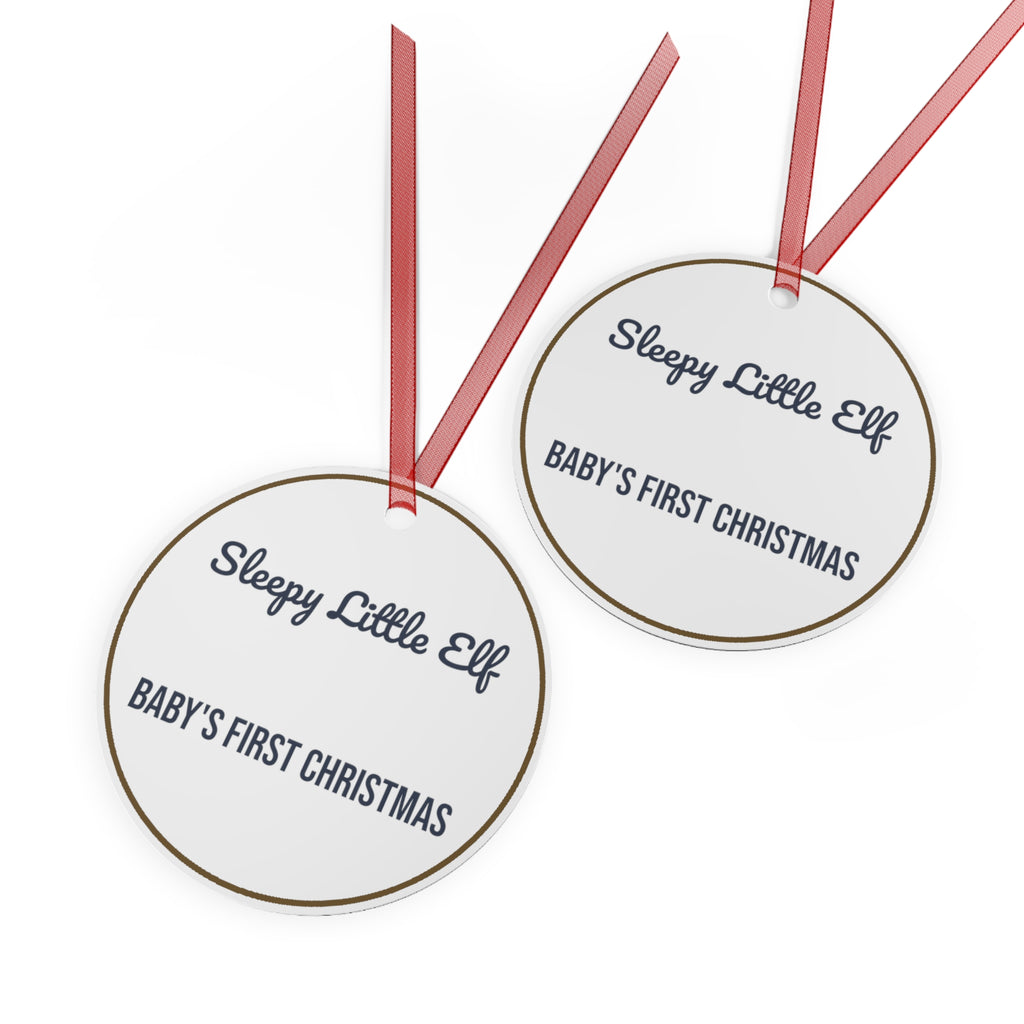 Christmas Ornament Sleepy Little Elf Baby's First Christmas
